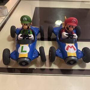 Lot Of 2 Carrera RC Nintendo Mario Kart Luigi Race Cars - NO REMOTES